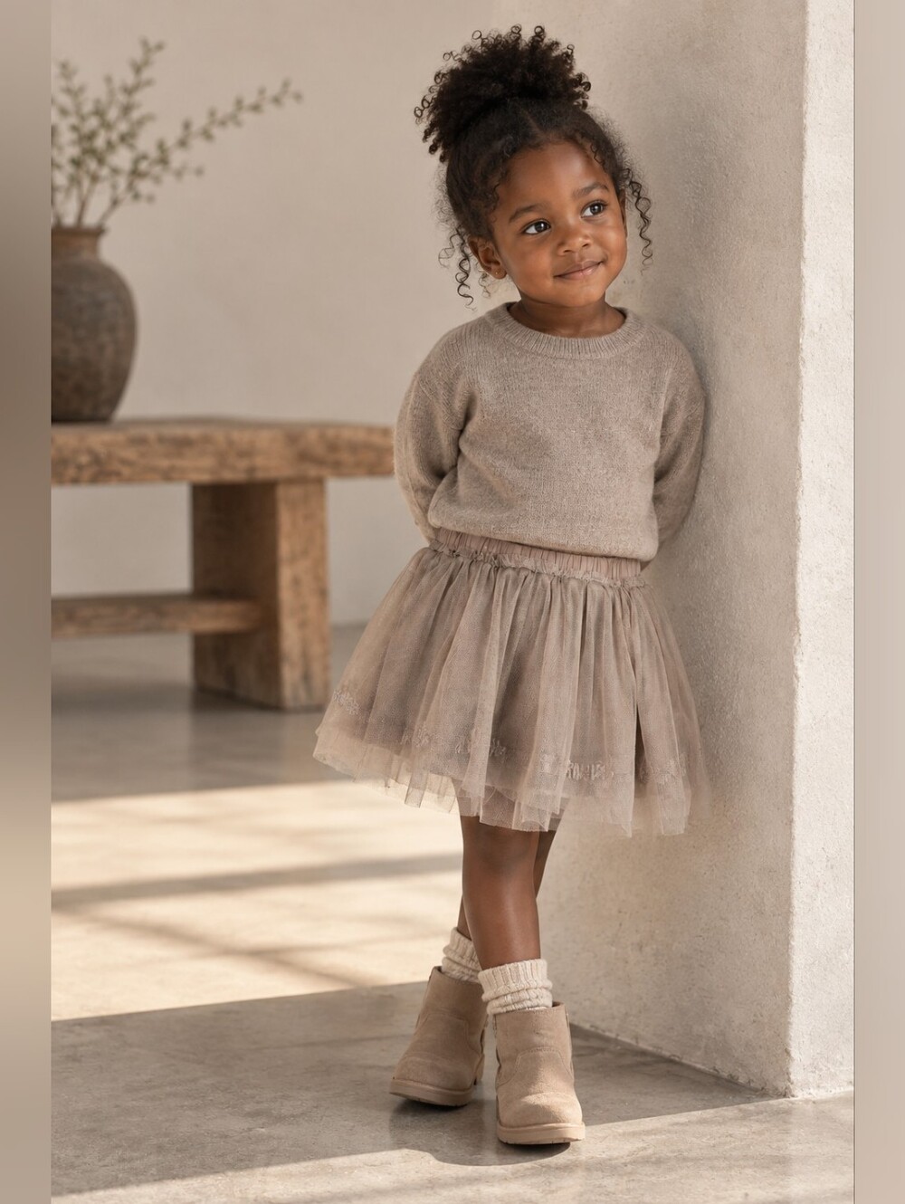 Zara Girls Taupe Tulle Tutu Skirt Size 2-3Y 98 Balletcore Fairy Party